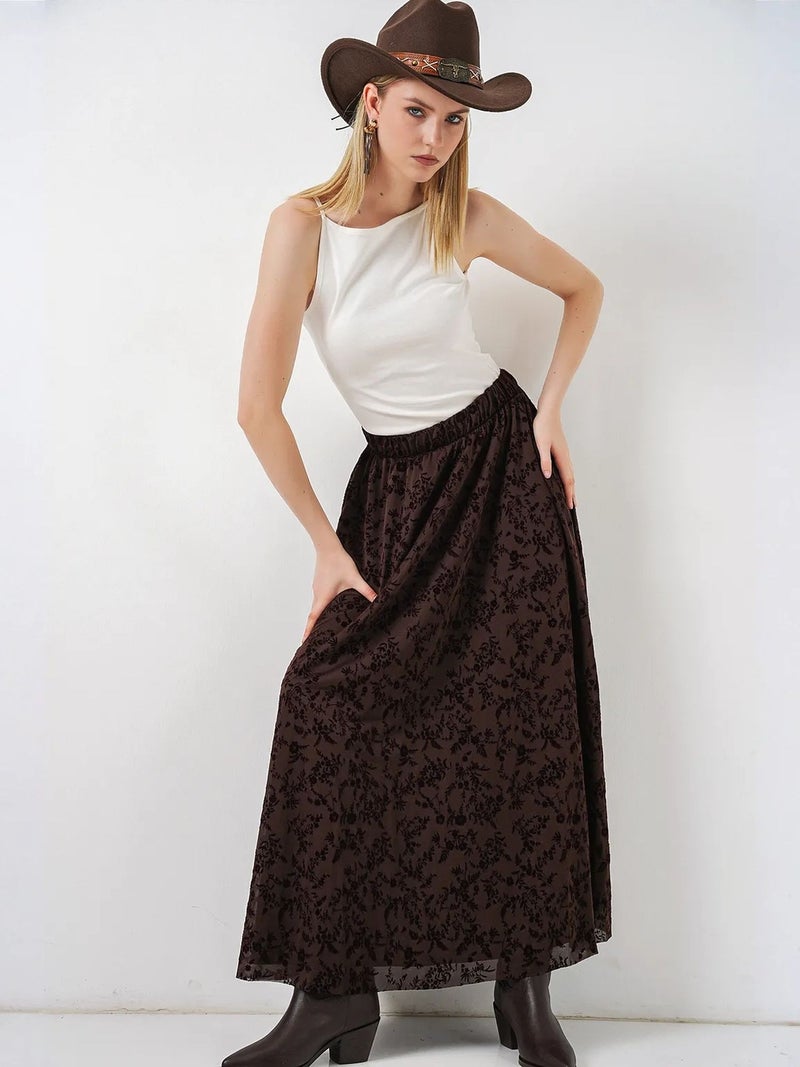BIG DART BDART High-Waist Floral Maxi Skirt - Image 3