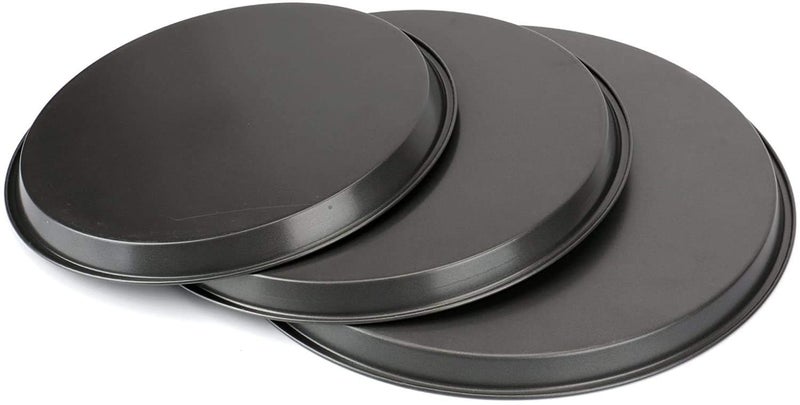SkyKey 3-Piece Set Non-Stick Pizza Pan, Round Premium Bakeware, Black - Image 2