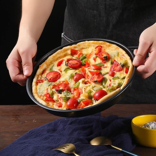 SkyKey 3-Piece Set Non-Stick Pizza Pan, Round Premium Bakeware, Black - Image 5