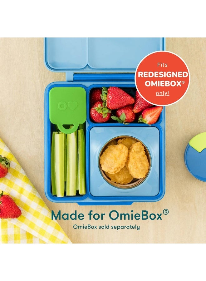 OMIE Box (2 pack) Leakproof Dips Containers To Go, Salad Dressing Container, Condiment Container with Lids - Food Safe Silicone - 4 ounces (Sea Blue/Green) - Image 2