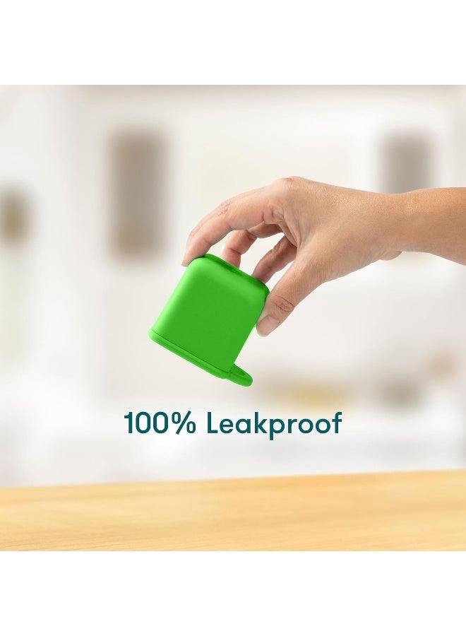 OMIE Box (2 pack) Leakproof Dips Containers To Go, Salad Dressing Container, Condiment Container with Lids - Food Safe Silicone - 4 ounces (Sea Blue/Green) - Image 4