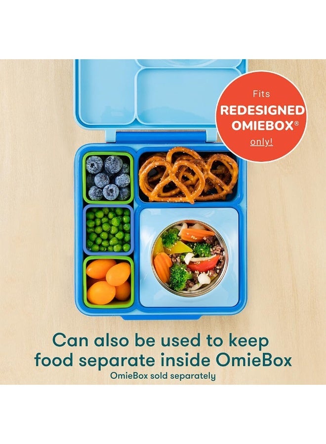 OMIE Box (2 pack) Leakproof Dips Containers To Go, Salad Dressing Container, Condiment Container with Lids - Food Safe Silicone - 4 ounces (Sea Blue/Green) - Image 3