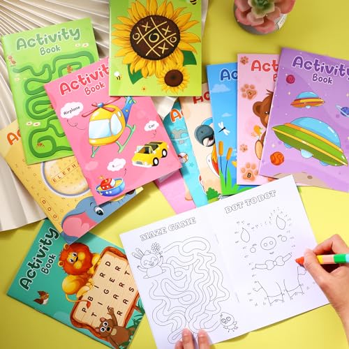 BenLouis 24 pcs Mini Activity Books for Kids ages 4-8-12 Small Activity Books Party Favors Bulk Mazes Coloring and More for Classroom Travel Birthday Goodie Bag Gift Stuffer(Classic) - Image 4