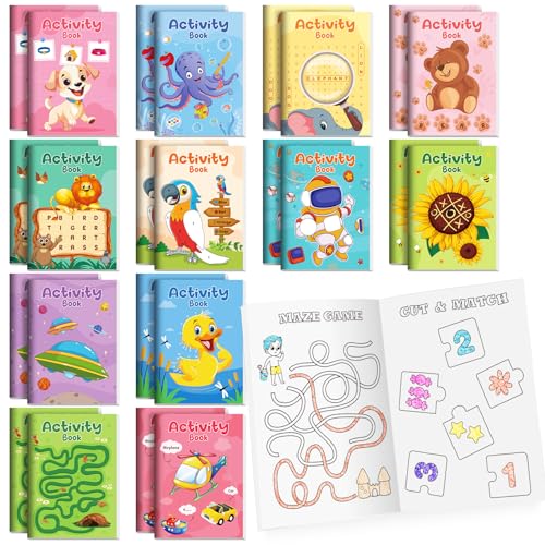 BenLouis 24 pcs Mini Activity Books for Kids ages 4-8-12 Small Activity Books Party Favors Bulk Mazes Coloring and More for Classroom Travel Birthday Goodie Bag Gift Stuffer(Classic) - Image 1