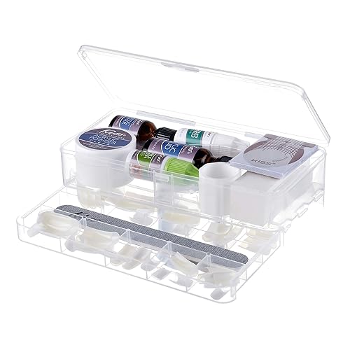 KISS Complete Salon Acrylic Fake Nails Manicure Kit, Acrylic Liquid, Acrylic Primer, Acrylic Powder Clear, Maximum Speed Nail Glue, Masking Formula, & 60 Long Length Bubble Free Acrylic Nails - Image 3