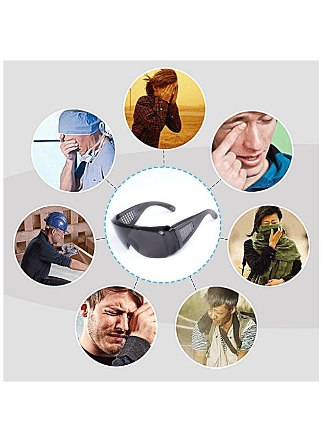 Excefore Safety Goggles 2 Pcs Anti-Fog Dust-proof Scratch-proof Splash-proof Chemical Wrapped Eye Protection Nurse Worker Architect Clear/Black  - Image 5