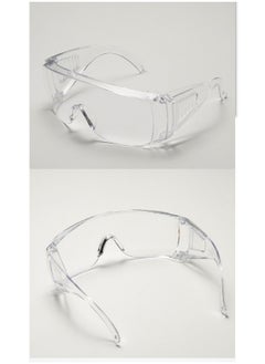 Excefore Safety Goggles 2 Pcs Anti-Fog Dust-proof Scratch-proof Splash-proof Chemical Wrapped Eye Protection Nurse Worker Architect Clear/Black  - Image 3