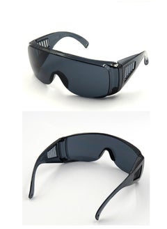 Excefore Safety Goggles 2 Pcs Anti-Fog Dust-proof Scratch-proof Splash-proof Chemical Wrapped Eye Protection Nurse Worker Architect Clear/Black  - Image 2