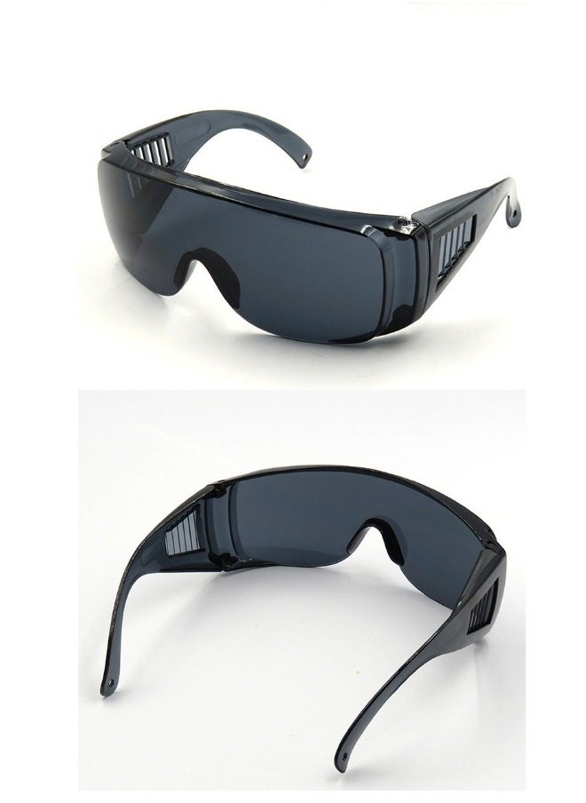 Excefore Safety Goggles 2 Pcs Anti-Fog Dust-proof Scratch-proof Splash-proof Chemical Wrapped Eye Protection Nurse Worker Architect Clear/Black  - Image 2