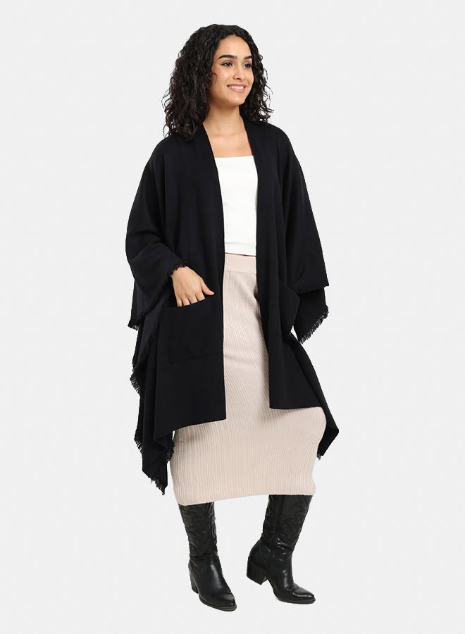Carina Fringe Trim Poncho - Image 2