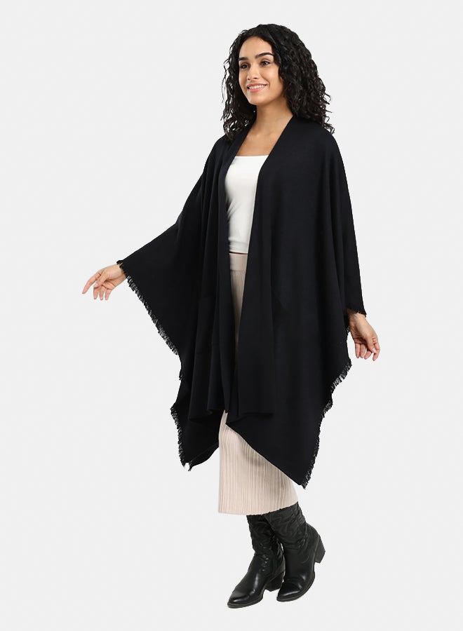 Carina Fringe Trim Poncho - Image 3