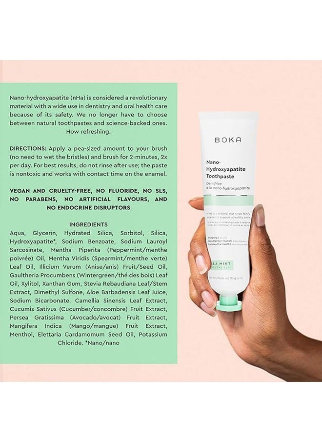 BOKA - Nano Hydroxyapatite Toothpaste 113g, Helps Fortify Enamel to Support A Healthy Smile, Remineralizing, Sensitive Teeth, Whitening, Natural Toothpaste, Fluoride Free for Adult, Kids Oral Care - Image 1