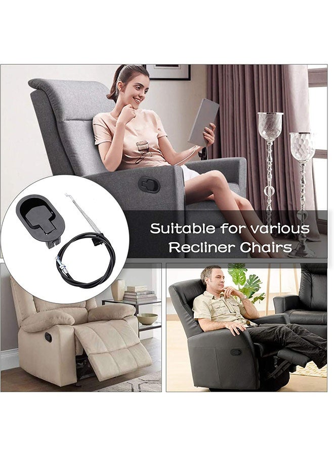 Ailily 2pcs Recliner Replacement Parts - Universal Black Metal Pull Recliner Handle - fits Recliner Couch Style Pull Chair Release Handle for Sofa - Image 5