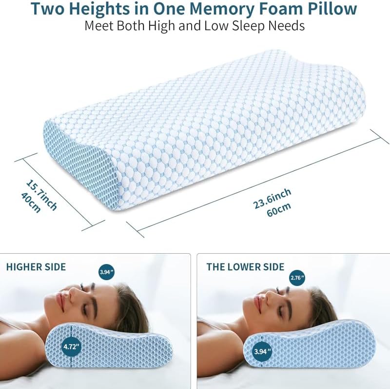 Adjustable Contour Memory Foam Pillow for Neck Pain Relief - Image 2