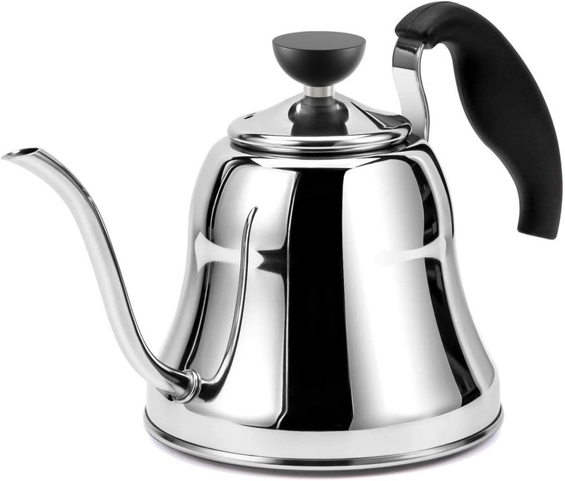 Chefbar Tea Kettle for Stovetop, Barista's Choice Gooseneck Pour Over with Flow Control, Food Grade Stainless Steel Water Kettle, Tea Pot for Home & Kitchen - Small 28oz, Silver - Image 1