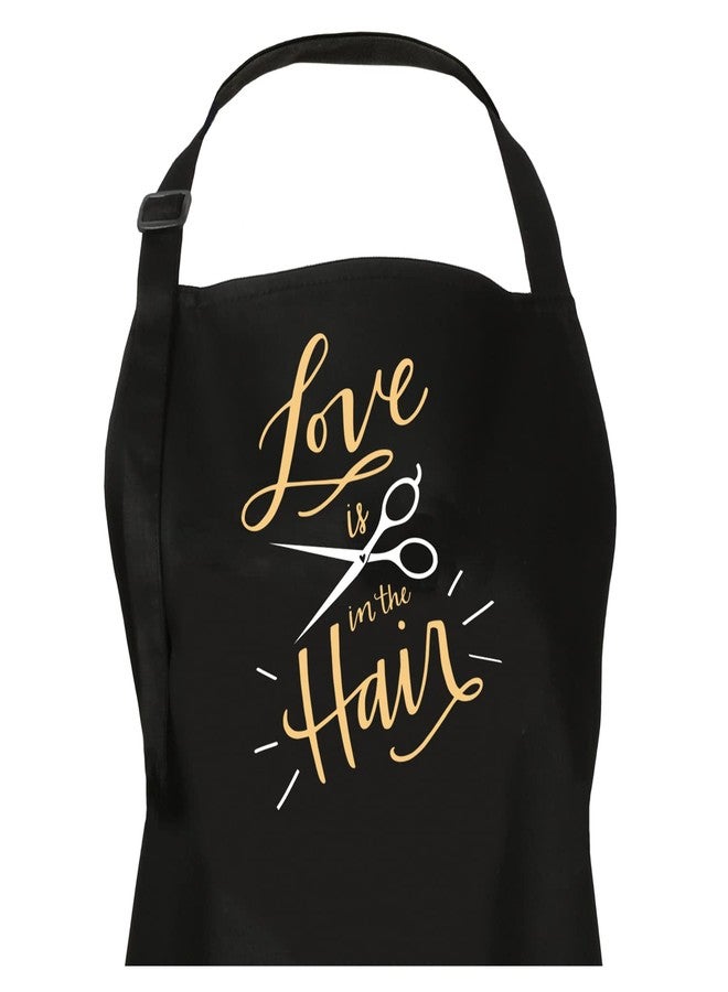 Plum Hill Love is in The Hair Stylist Apron for Hairdressers, Salons, Cosmetology, Black - Image 3