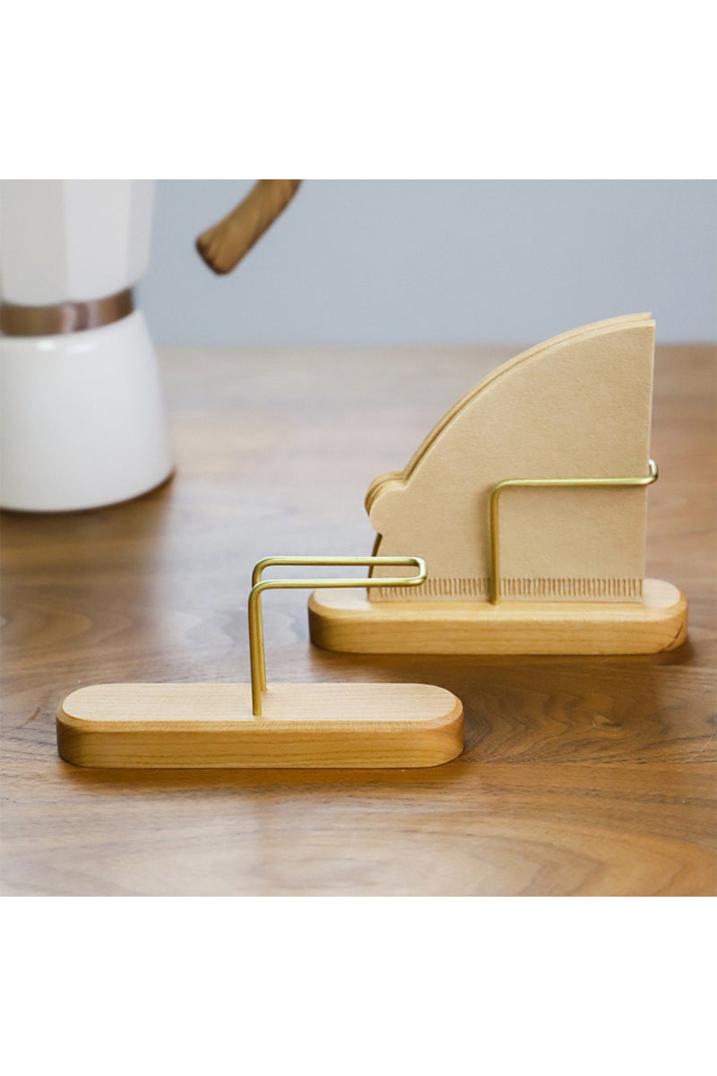 erorex Wooden Coffee Filter Holder Stand For V60 Paper Filter Storage Rack For Fan Shape Paper Home Coff... - Image 1