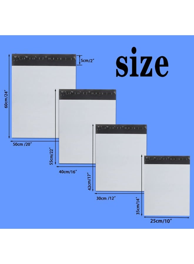 newlng Poly Mailers Shipping Bags Mailing bags 50pcs 4 Assorted Sizes White Shipping Envelopes Self-sealing Adhesive Waterproof and Tear-Proof Packaging Bags Shipping Bags for Clothing Books Gift - Image 2