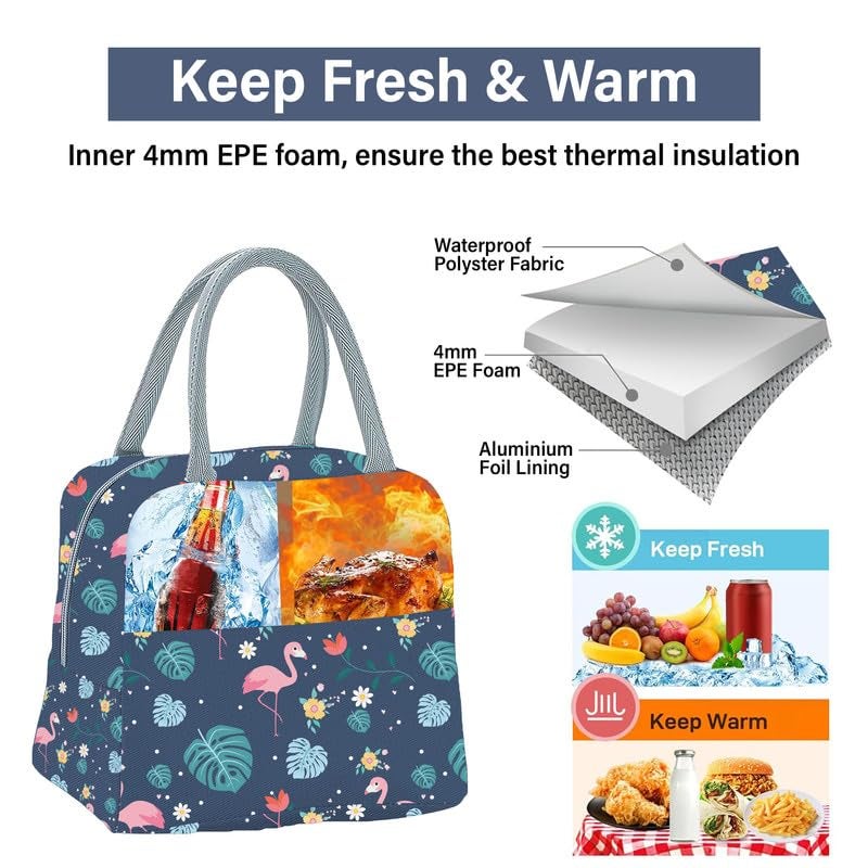 Myfav MY FAV Insulated Lunch Bag Thermal Cool Bag for Adults Men Women Kids Drinks Picnic Beach School Office Work Organizer Tote & Lunch Box Holder Cooler for Foods Digitally Printed Design (Multicolor) - Image 2