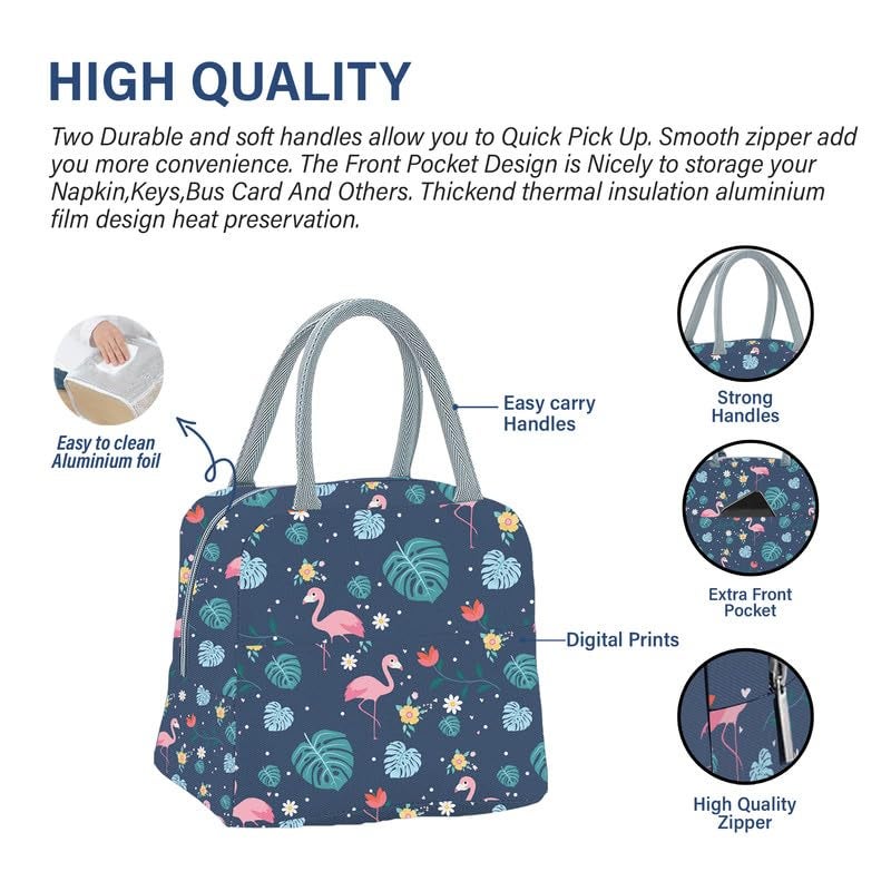 Myfav MY FAV Insulated Lunch Bag Thermal Cool Bag for Adults Men Women Kids Drinks Picnic Beach School Office Work Organizer Tote & Lunch Box Holder Cooler for Foods Digitally Printed Design (Multicolor) - Image 3