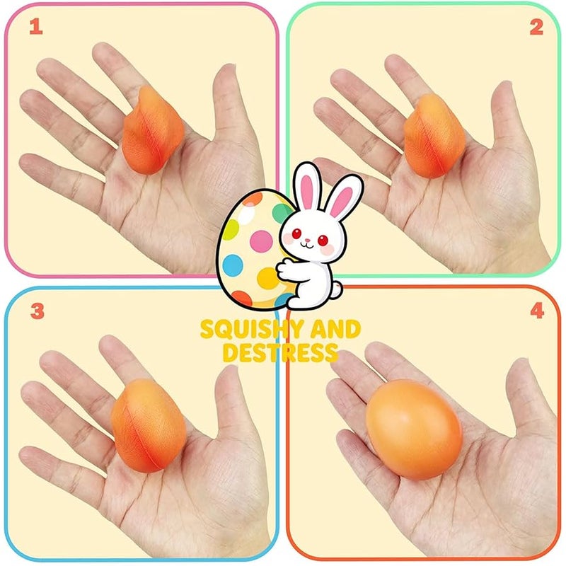 Jofan 24 Pack Easter Eggs Colorful Slow Rising Squishy Toys for Kids Girls Boys Easter Basket Stuffers Gifts Party Favors - Image 3