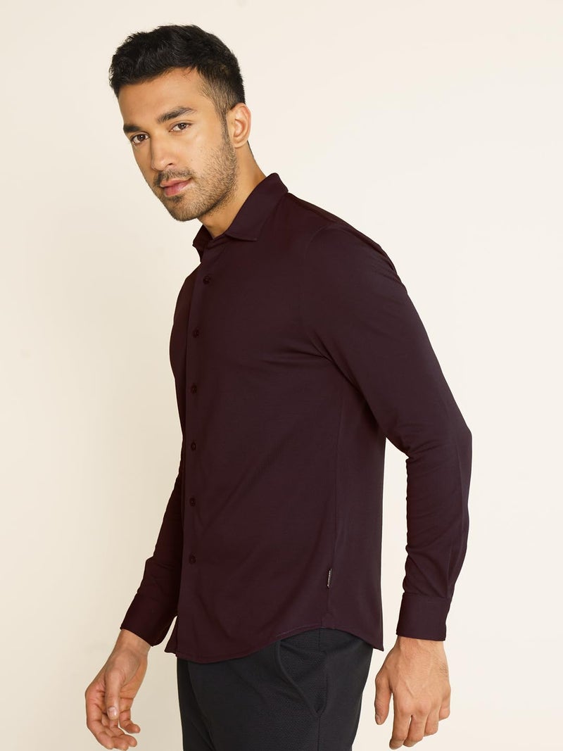DAMENSCH Constant Cotton Thermoregulating Pique Full Shirts-Pack of 1-Loyal Maroon-XX-Large - Image 5
