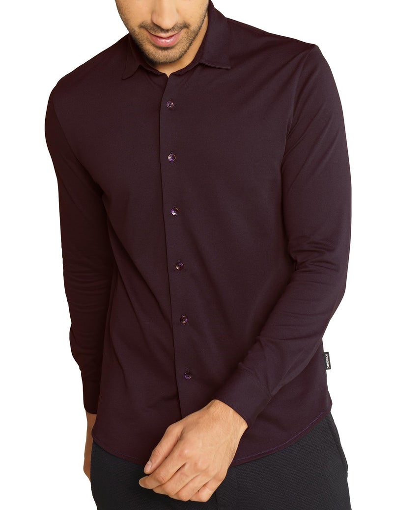 DAMENSCH Constant Cotton Thermoregulating Pique Full Shirts-Pack of 1-Loyal Maroon-XX-Large - Image 1