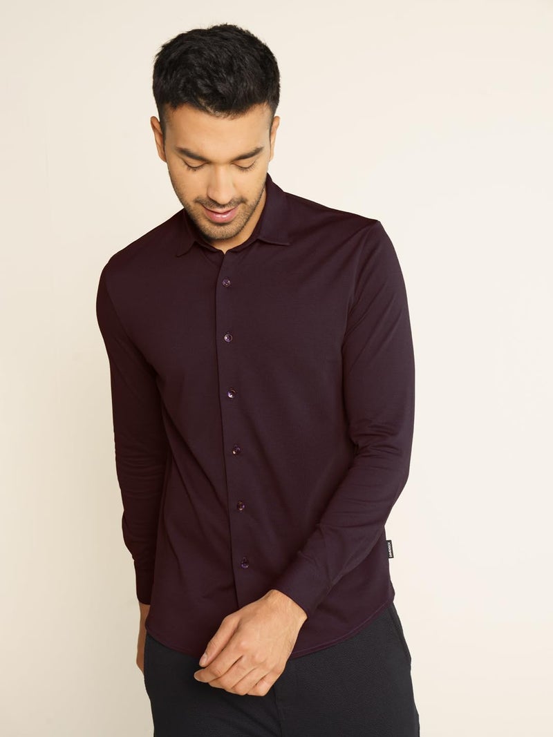 DAMENSCH Constant Cotton Thermoregulating Pique Full Shirts-Pack of 1-Loyal Maroon-XX-Large - Image 4