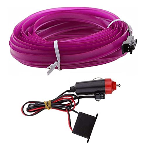 Selifaur - 5 Meter Car Dashboard Light Ice Purple EL Wire Car Interior Light Ambient Neon Light for Kia Sonet - Image 3