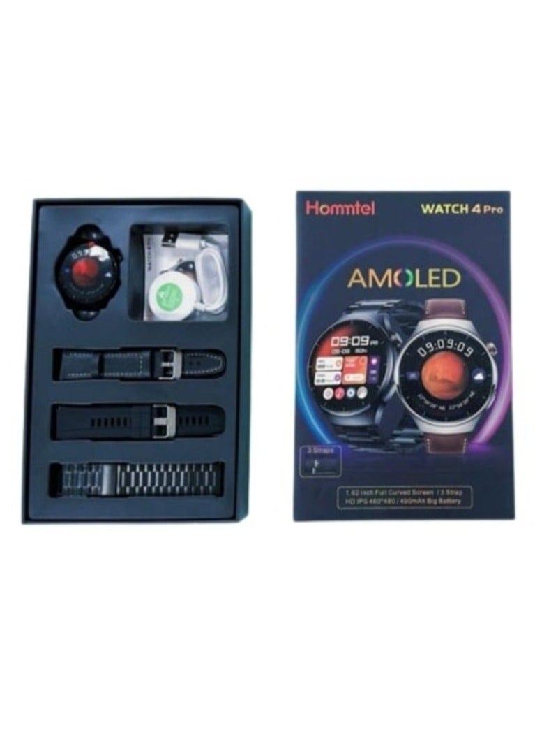 Hommtel Germany Watch 4 Pro: Advanced Bluetooth 5.2 Smartwatch Featuring High-Resolution AMOLED Display, Multi-Sport Tracking, Heart Rate & Sleep Monitoring, and Customizable Design - Image 3