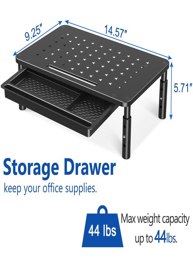 Zimilar 2 Pack Monitor Stand Riser with Drawer, 3 Height Adjustable - Image 4