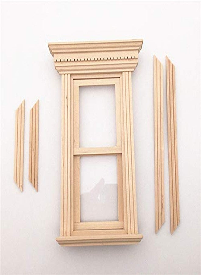 EatingBiting 1:12 Scale mini House Miniature Furniture Unpainted Wooden 2-Pane Sash Window Frames Frame Unpainted DIY Pretend Play Accessories - Image 2