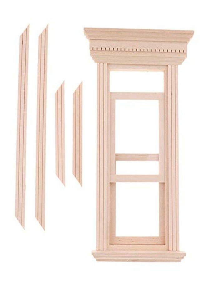 EatingBiting 1:12 Scale mini House Miniature Furniture Unpainted Wooden 2-Pane Sash Window Frames Frame Unpainted DIY Pretend Play Accessories - Image 1