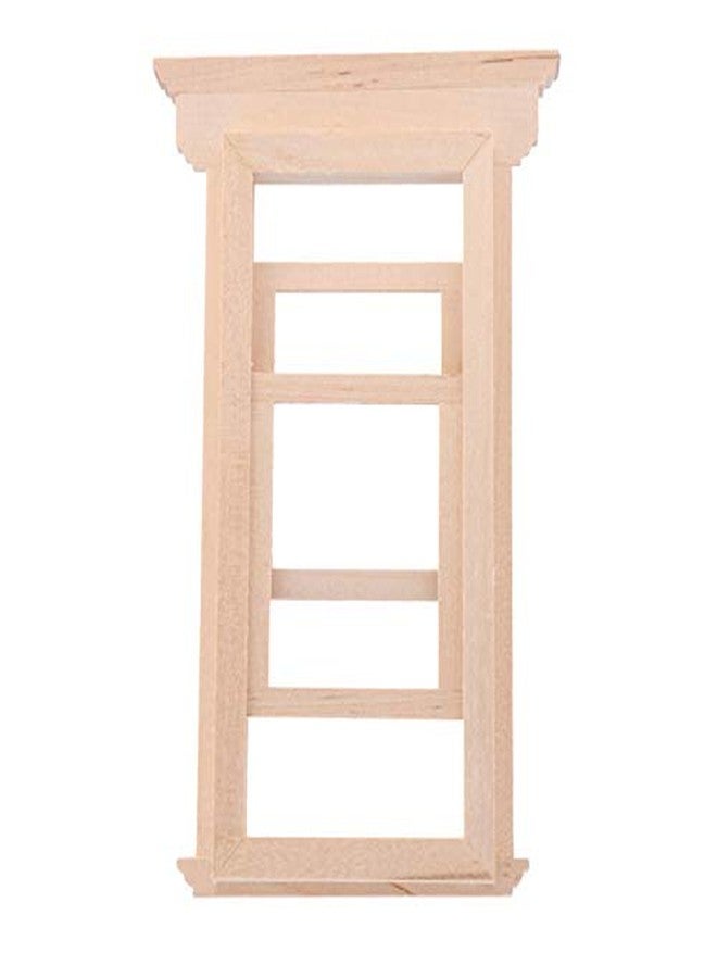 EatingBiting 1:12 Scale mini House Miniature Furniture Unpainted Wooden 2-Pane Sash Window Frames Frame Unpainted DIY Pretend Play Accessories - Image 3