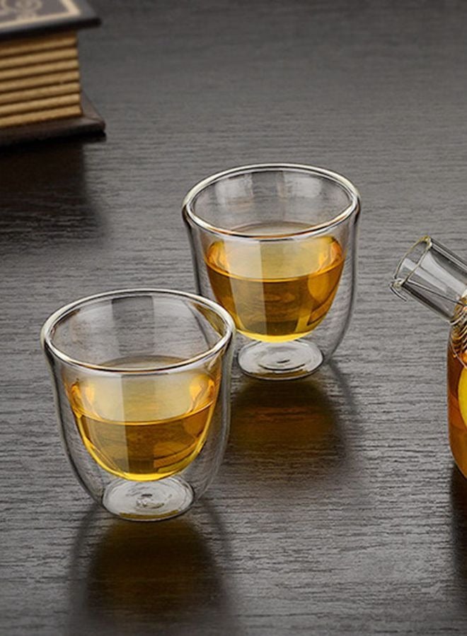 بيوينتي فنجان قهوة زجاجي فنجان شاي 4 عبوات لقهوة الاسبريسو 80 مل - Image 3