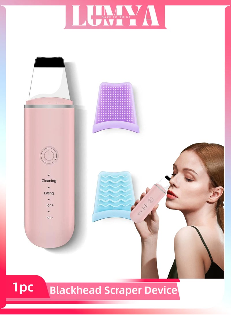 LUMYA Facial Skin Scrubber, Multi-Function Blackhead Remover, Portable Pore Cleaner with Silicone Brush & Lifting Mode, for Deep Cleansing Care,2 Silicone Covers Included  - Image 1