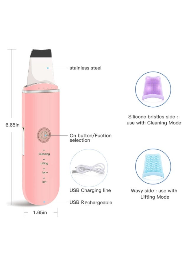 LUMYA Facial Skin Scrubber, Multi-Function Blackhead Remover, Portable Pore Cleaner with Silicone Brush & Lifting Mode, for Deep Cleansing Care,2 Silicone Covers Included  - Image 2
