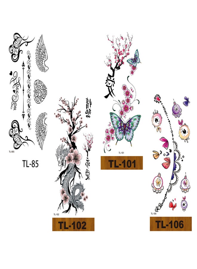 ملصقات وشم مؤقتة ذاتية اللصق للذراع بالكامل، ملصقات وشم ليلية مضيئة، تصميم زهور، نقل مائي، وشم يمكنك صنعه بنفسك، فن الجسم، زينة مانيكير للنساء والرجال - Image 2
