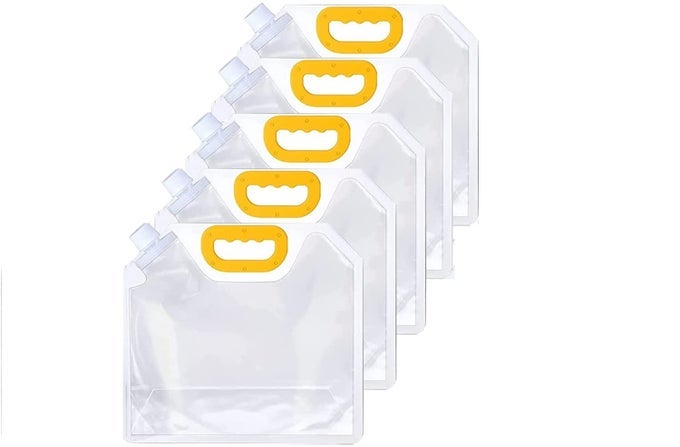 GRAIN STORAGE SEALED BAGS REUSBALE PACK OF 10 TRANSPARANT KITCHEN STORAGE BAG MOISTURE PROOF FRIDGE STORAGE BAGS WASHABLE STAND UP FOOD STORAGE POUCHES 25 L 10