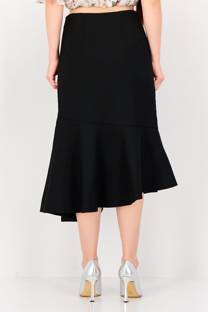 VERO MODA Women Solid Midi Skirt, Black - Image 3