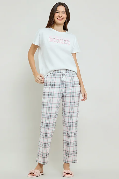 أر أند بي Plaid Pyjama Pants with Drawstring Waist
