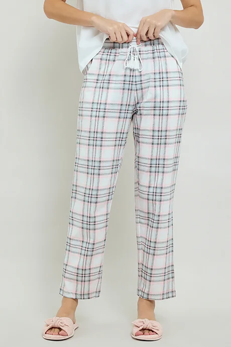أر أند بي Plaid Pyjama Pants with Drawstring Waist