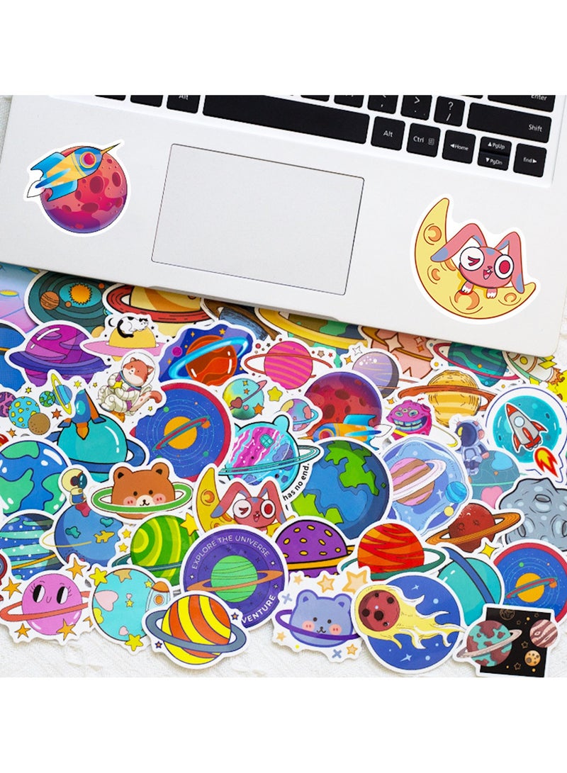 50 Pcs Space Planet Vinyl Stickers Pack for Teens Boys Girls KidsTrendy Waterproof Stickers for Laptop Tablet Flasks Water Bottles Phone Luggage Car Fashion Cartoon Decal Pack  - Image 3