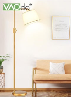VAOdo Dimmable Floor Lamp 1000 Lumens LED Edison Bulb Included Arc Floor Lamps for Living Room Modern Standing Lamp with Linen Shade Tall Lamp for Living Room Bedroom Office Dining Room Gold  - Image 4
