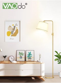 VAOdo Dimmable Floor Lamp 1000 Lumens LED Edison Bulb Included Arc Floor Lamps for Living Room Modern Standing Lamp with Linen Shade Tall Lamp for Living Room Bedroom Office Dining Room Gold  - Image 5