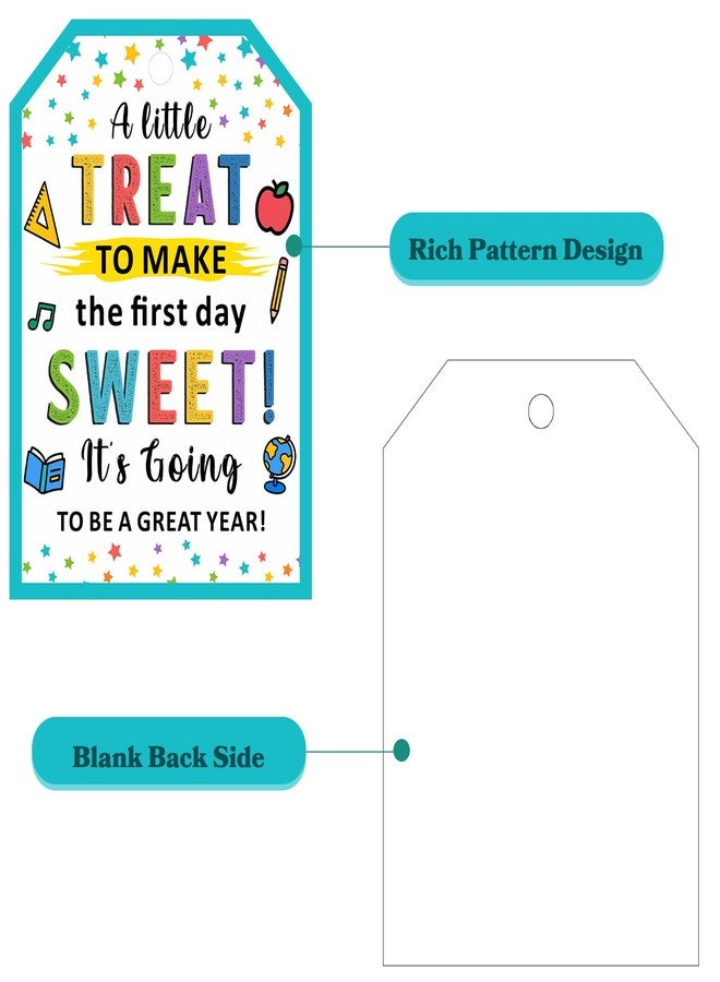 TI-EDC 50PCS Back to School Tags, First Day of Schools Tags, A Great School Year Tag for Students and Teachers, Rainbow Welcome Back to Schools Tag with String for Classroom Party Favors - Image 5