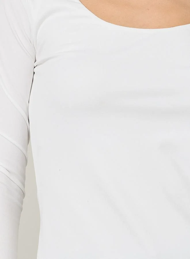 Styli Plain Square Neck Fitted Knit Top