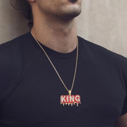 AsAlways Hip Hop King CZ Pendant Fashion Rapper Jewelry Rock Iced Out Shiny Stainless Steel Necklace for Men and Women - Image 2