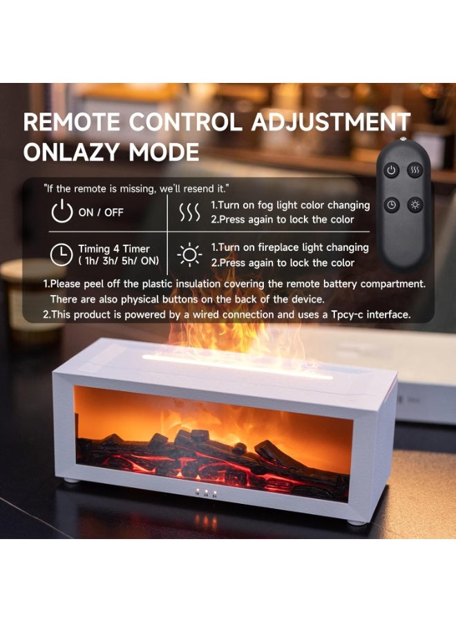 فيريكس مرطب هواء فيريكس مع موزع لهب الموقد، موزع زيوت عطرية بالموجات فوق الصوتية مع إضاءة LED بسبعة ألوان، مؤقت، تأثير لهب مُحاكي، صانع ضباب عطري فائق الهدوء للمنزل وغرفة النوم والمكتب واليوغا (أبيض) - Image 5