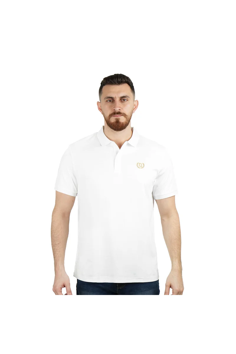 GIORDANO Men's White Slim Fit Polo Shirt